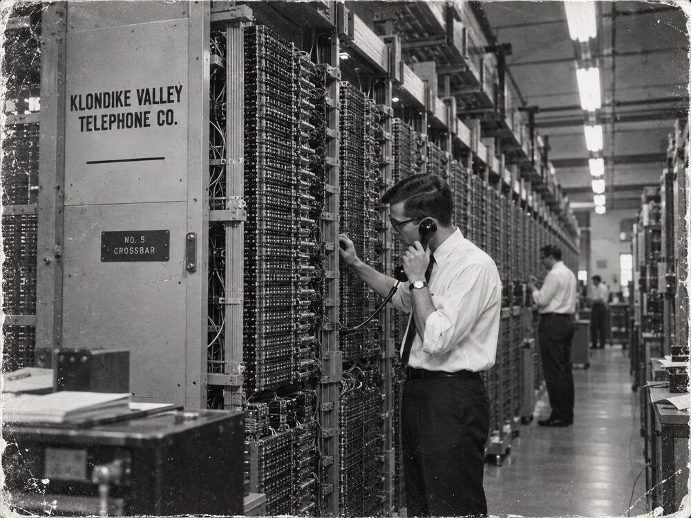 Crossbar switch room, 1968