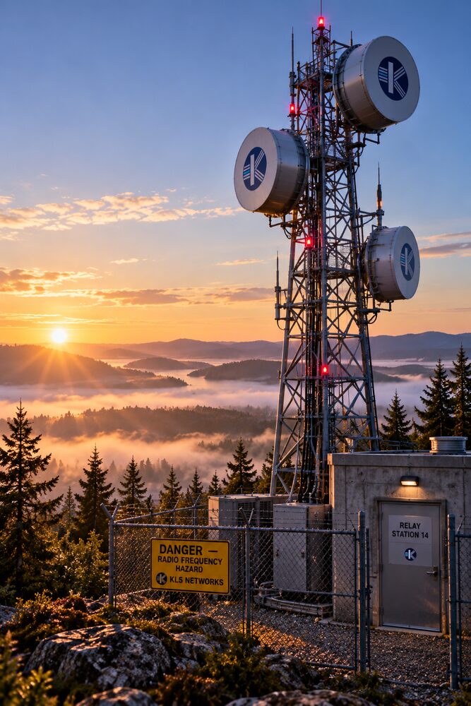 Microwave relay tower