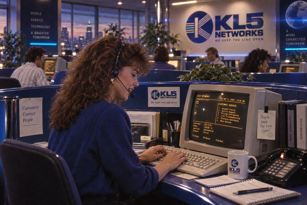 An operator working at a terminal